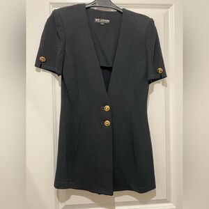 St. John Elegant Black Blazer with Gold Accents